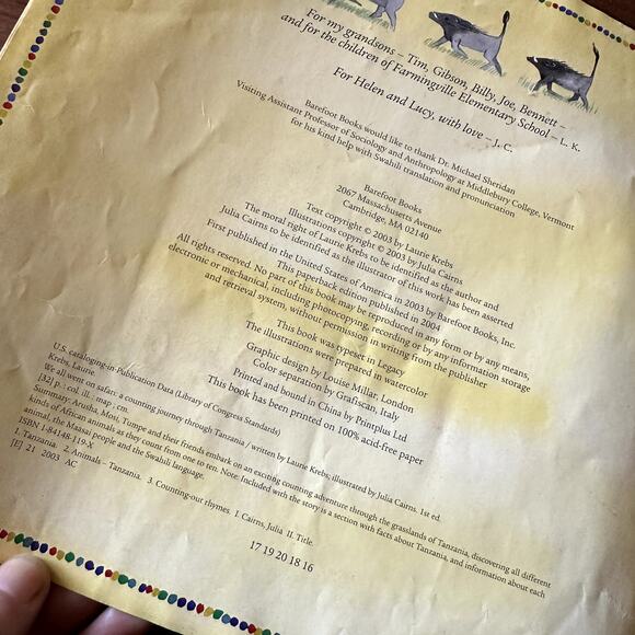 Vintage 2003 We All Went On Safari A Counting Journey Through Tanzania Book - Picture 4 of 10